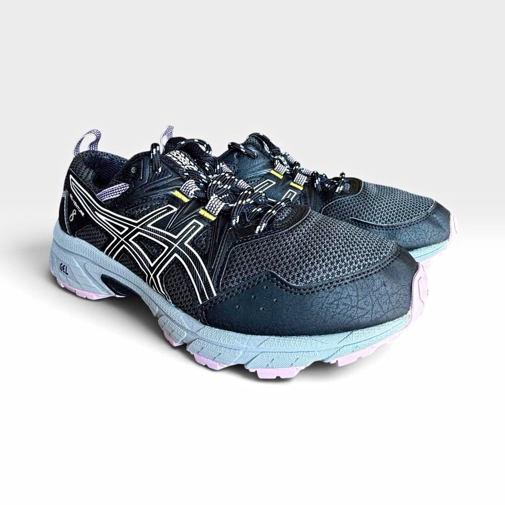 ASICS Gel Venture 8 Womens Size 9 Black Pink Trail Running Shoes 1012A708